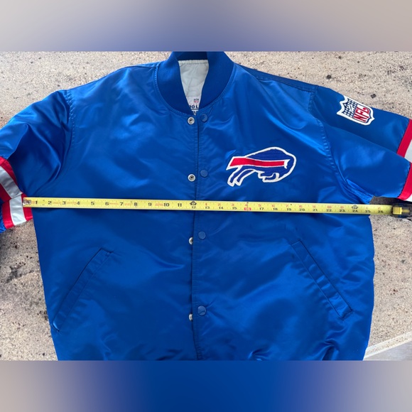 NFL OFFICIAL Queen City Vintage Buffalo Bills Satin NFL Bomber Jacket • LARGE - Picture 11 of 12